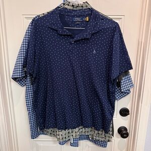 Ralph Lauren Men's Dark Blue Patterned Polo